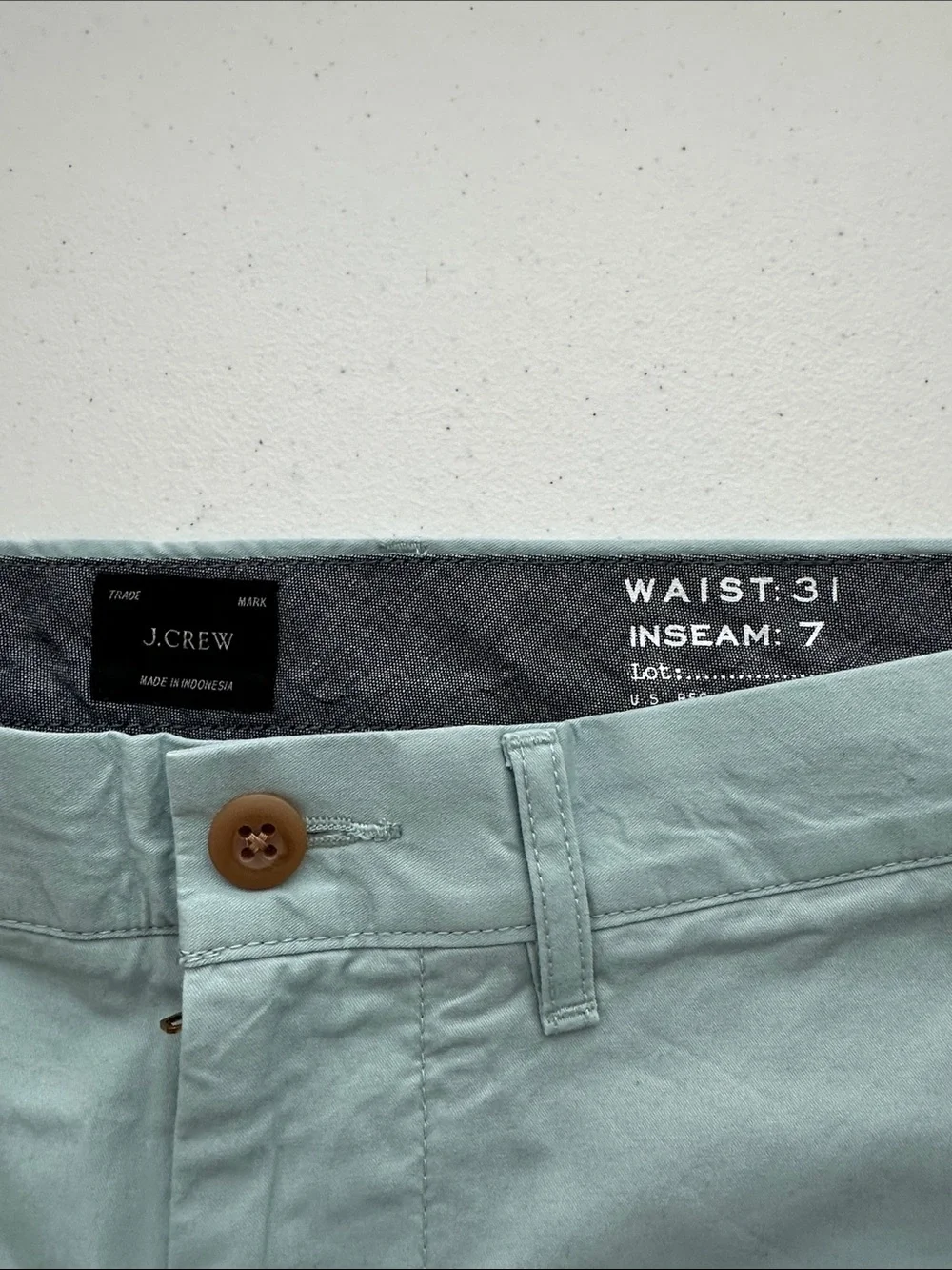 J. Crew Men's Pale Aqua Flat-Front Chino Shorts